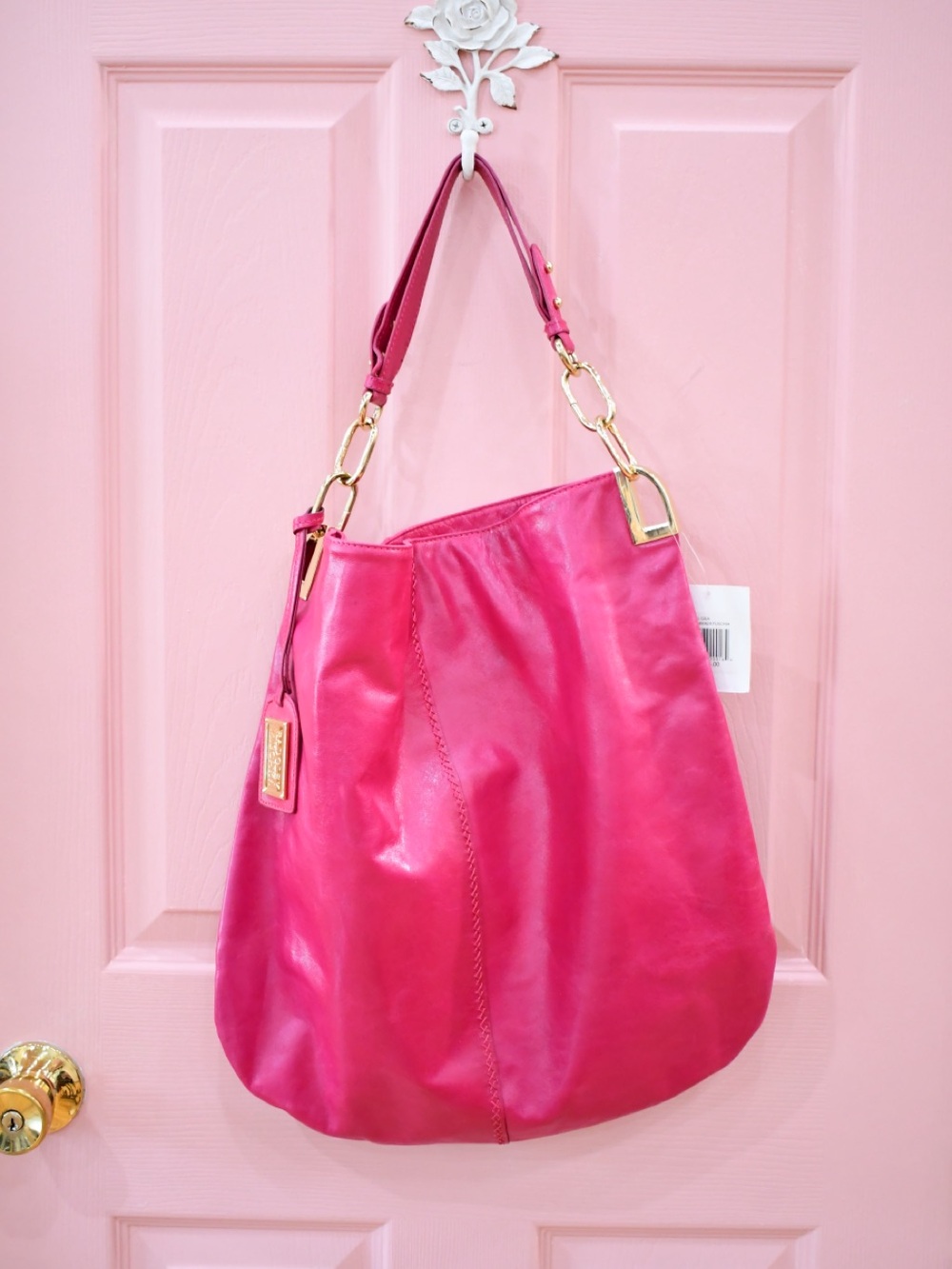 NWT✨ Badgley Mischka Pink Leather Shoulder Hobo